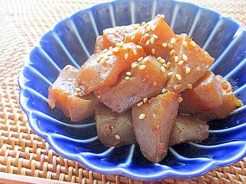 作り置きおかず♪こんにゃくのピリ辛焼肉のたれ炒め